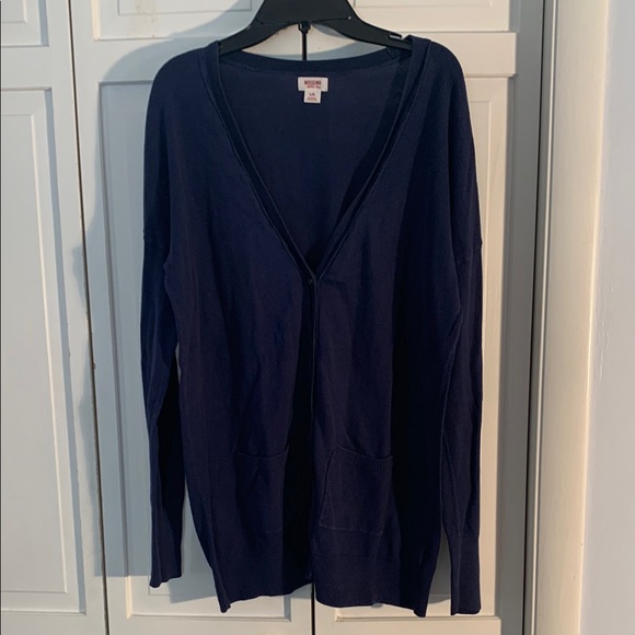 💋2:$14 Mossimo Supply Co. Navy Blue Women's Classic Cardigan Sweater - Picture 4 of 11